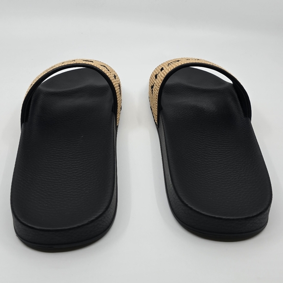 Givenchy Embroidered Logo Raffia Slide Sandals - Picture 8 of 12